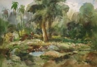 Abdul Hayee, 15 x 22 inch, Watercolor on Paper, Landscape Painting, AC-AHY-020